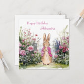 Personaliseer Naam kind toevoegen Peter het Konijn Kaart (Voorkant / Achterkant in situ)