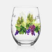 Personaliseer Naam Meema heeft wijndruiven nodig Wijnglas Zonder Voet (Links)