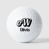 Personaliseer naam met monogram golfballen (Voorkant)