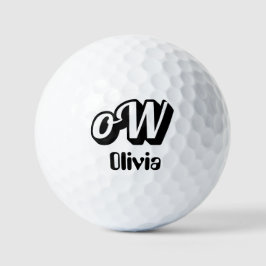 Personaliseer naam met monogram golfballen