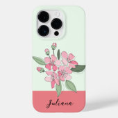 Personaliseer naam Modern Floral Case-Mate iPhone Case (Achterkant)