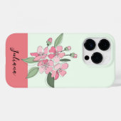 Personaliseer naam Modern Floral Case-Mate iPhone Case (Achterkant (horizontaal))