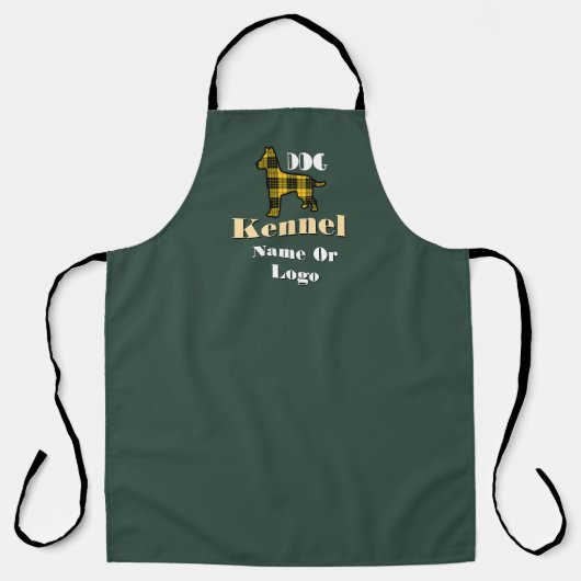 Personaliseer naam of Logo Dog Kennel DK Green Schort (Voorkant)
