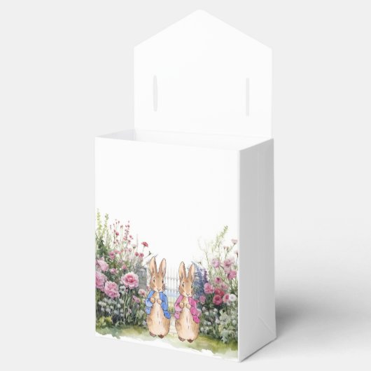 Personaliseer Naam Peter en Flopsy in bloementuin Bedankdoosjes (Geopend)