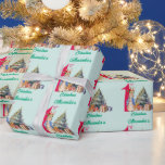 Personaliseer Naam Peter het Konijn Eerste Kerstmi Cadeaupapier<br><div class="desc">Personaliseren en een naam toevoegen. Peter de Konijn Eerste Kerstdag met een kerstboom en cadeaus</div>