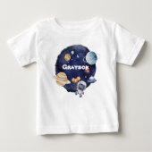 Personaliseer Naam Planet Ruimteschip Baby (Voorkant)