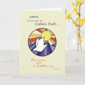 Personaliseer Naam, RCIA Duif Cirkel op Geel, Klan Kaart (Gele Bloem)