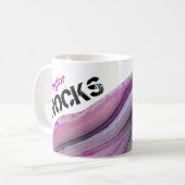 *~* Personaliseer NAAM ROCKS Lapidary Agaat Stone Koffiemok (Voorkant links)