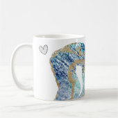 *~* Personaliseer NAAM ROCKS Navy Blue Glitter Koffiemok (Links)