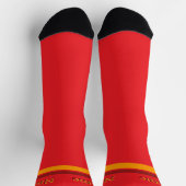Personaliseer Naam Rode Oranje Band Rood Sokken (Top)