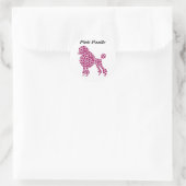 Personaliseer Naam Roze Polka Dot Poodle Dog Ronde Sticker (Tas)
