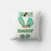 Personaliseer naam Schattige Easter Bunny Kussen (Voorkant)