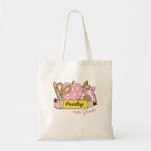 Personaliseer Naam Schattige Groovy Pencil Girls Tote Bag (Voorkant)