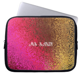 Personaliseer Naam Shades in Paarse & Goud Laptop Sleeve