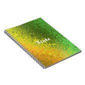 Personaliseer Naam Shades of Yellow and Green Spir Notitieboek (Rechterzijde)