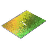 Personaliseer Naam Shades of Yellow and Green Spir Notitieboek (Linkerzijde)