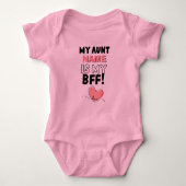 Personaliseer naam tante is mijn BFF liefdeshart Romper (Voorkant)