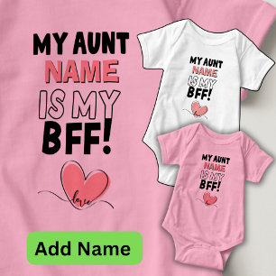 Personaliseer naam tante is mijn BFF liefdeshart Romper