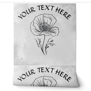 Personaliseer Naam Tekst Eenvoudige Poppy Flower Behang