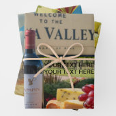 Personaliseer Naam Tekst Napa Valley Wijngaard Inpakpapier Vel (In situ)