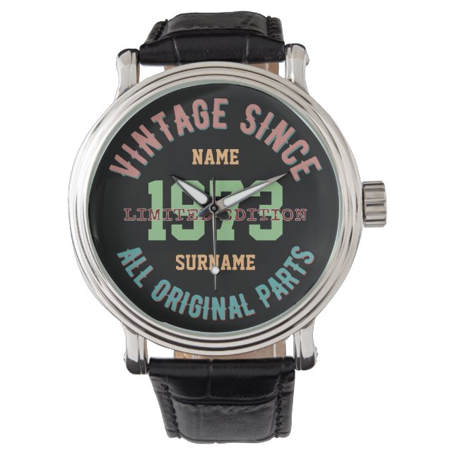 PERSONALISEER NAAM VERJAARDAG JAAR  GESCHENKEN HORLOGE (Voorkant)