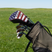 Personaliseer Naam Vlag Amerikaans USA Patroon Golfheadcover (Insitu)