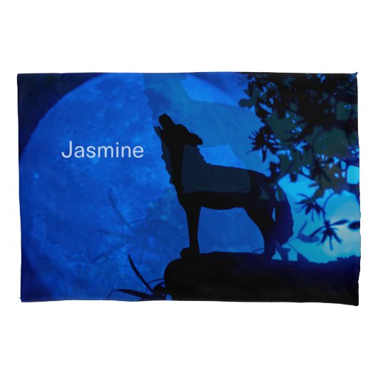 Personaliseer namen Wolf Kussensloop (Voorkant-Links)