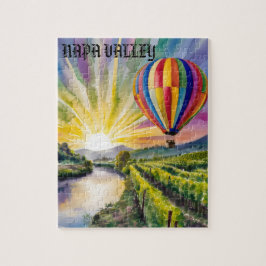 Personaliseer Napa Valley Art Travel Hete Luchtbal Legpuzzel