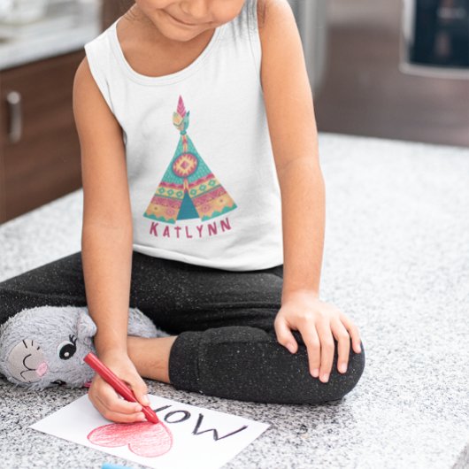 Personaliseer Native American Roze en Blauwe Meisj