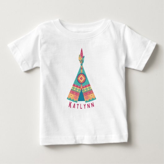 Personaliseer Native American Roze en Blauwe Meisj (Voorkant)