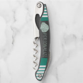 Personaliseer Nautical Green Seashell Kurkentrekker (Voorkant)