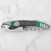 Personaliseer Nautical Green Seashell Kurkentrekker (Voorkant)