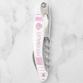 Personaliseer Nautical Pink Seashell Kurkentrekker (Achterkant)