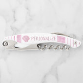 Personaliseer Nautical Pink Seashell Kurkentrekker (Voorkant)