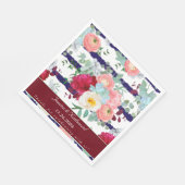 Personaliseer Navy White Stripe Style Mixed Bouque Servet (Hoek)