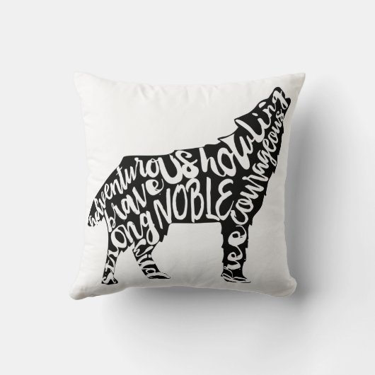 Personaliseer Noble Courage Sterke Wild Free Wolf Kussen (Achterkant)