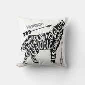 Personaliseer Noble Courage Sterke Wild Free Wolf Kussen (Voorkant)