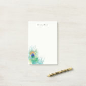 Personaliseer Note Waterverf Pauw Feather (Op bureau)