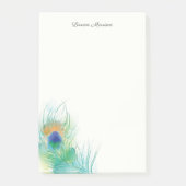 Personaliseer Note Waterverf Pauw Feather (Voorkant)