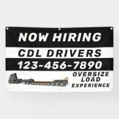 Personaliseer Nu Aanwerving Overmaatse Lading CDL- Spandoek (Horizontaal)