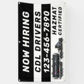 Personaliseer Nu huren Hazmat CDL-chauffeurs Spandoek (Verticaal)