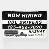 Personaliseer Nu huren Hazmat CDL-chauffeurs  Spandoek (Horizontaal)