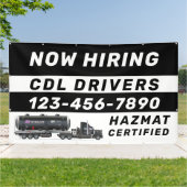 Personaliseer Nu huren Hazmat CDL-chauffeurs  Spandoek (Buitenkant)