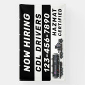 Personaliseer Nu huren Hazmat CDL-chauffeurs  Spandoek (Verticaal)