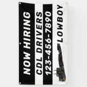 Personaliseer Nu huren Lowboy CDL-bestuurders Spandoek (Verticaal)
