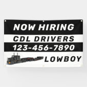 Personaliseer Nu huren Lowboy CDL-bestuurders Spandoek (Horizontaal)