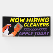 Personaliseer Nu Vacatures Schoonmakers Sollicitee Spandoek (Horizontaal)
