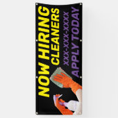 Personaliseer Nu Vacatures Schoonmakers Sollicitee Spandoek (Verticaal)