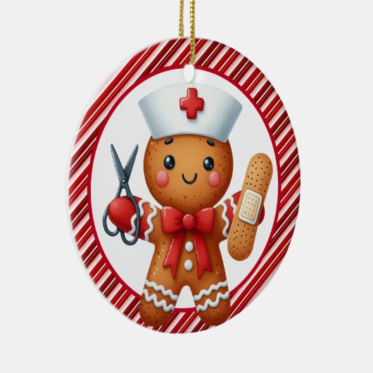 Personaliseer Nurse Christmas Ornament (Rechts)