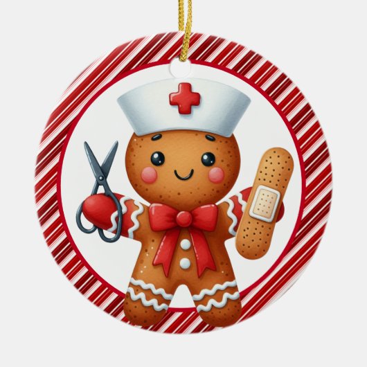 Personaliseer Nurse Christmas Ornament (Voorkant)